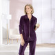 Freizeitanzüge - Hausanzug mit 2-Wege-Zipper, in Größe 018 bis 052, in Farbe MARINE – Farbe AUBERGINE – Ansicht 2