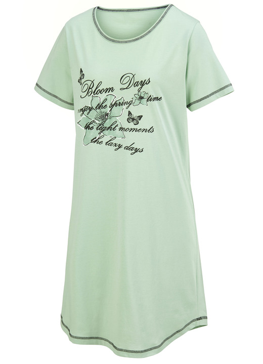 Kurzarm - Zweierpack Nachthemden, Kurzarm mit Rundhals Ansicht 9 Kurzarm - Zweierpack Nachthemden, Kurzarm mit Rundhals, in Größe 036 bis 060, in Farbe FLIEDER/TÜRKIS Ansicht 9