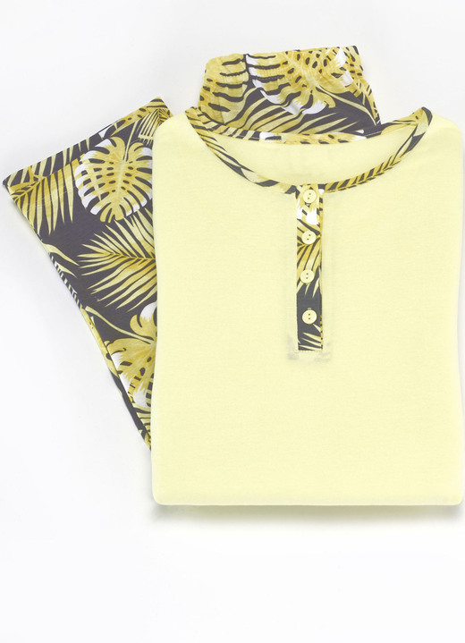 Schlafanzüge & Shortys - Zweierpack Schlafanzüge aus Baumwolle, in Größe 034 bis 054, in Farbe 1X BLAU, 1X GELB Ansicht 4