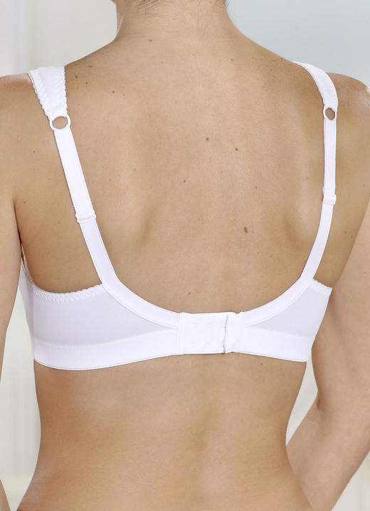 Soft-BH - Swegmark BH mit hübscher Elastikspitze, in Größe 075 bis 105, in Cup C, in Farbe WEISS Ansicht 3