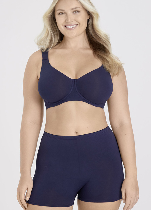 Bügel-BH - Miss Mary Bügel-BH mit hautsympathischer BIO-Baumwolle, in Größe 080 bis 105, in Cup B, in Farbe MARINE Ansicht 3