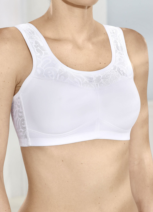 Soft-BH - Miss Mary Sport-BH mit mittlerer Stützkraft Ansicht 4 Soft-BH - Miss Mary Sport-BH mit mittlerer Stützkraft, in Größe 080 bis 105, in Cup D, in Farbe WEISS Ansicht 4