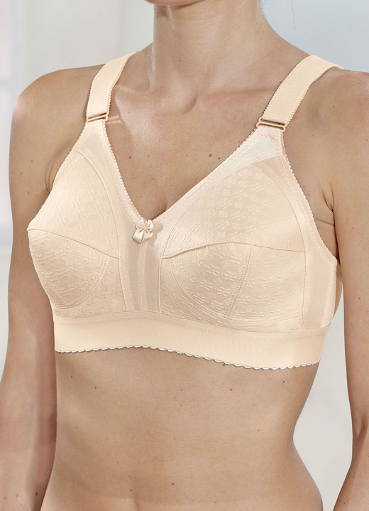 Soft-BH - Sassa Zweierpack-BH mit bequemem Unterbrustband, in Größe 075 bis 105, in Cup B, in Farbe 1X WEISS, 1X BEIGE Ansicht 3