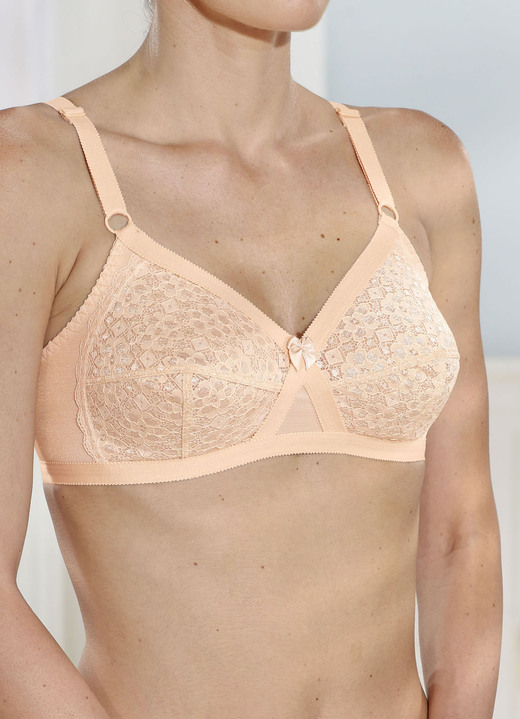 Soft-BH - Format Zweierpack BH mit Spitzencups, in Größe 075 bis 095, in Cup C, in Farbe 1X BEIGE, 1X WEISS Ansicht 1