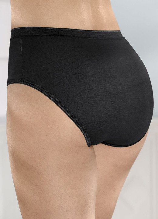 Slips - Fünferpack Slips mit elastischen Abschlüssen, in Größe 038 bis 052, in Farbe 3X GRÜN, 2X SCHWARZ Ansicht 4