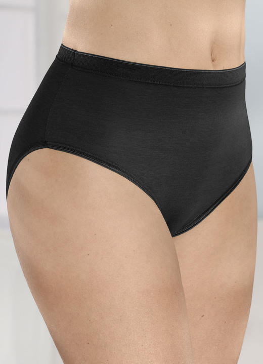 Slips - Fünferpack Slips mit elastischen Abschlüssen, in Größe 038 bis 052, in Farbe 3X GRÜN, 2X SCHWARZ Ansicht 3