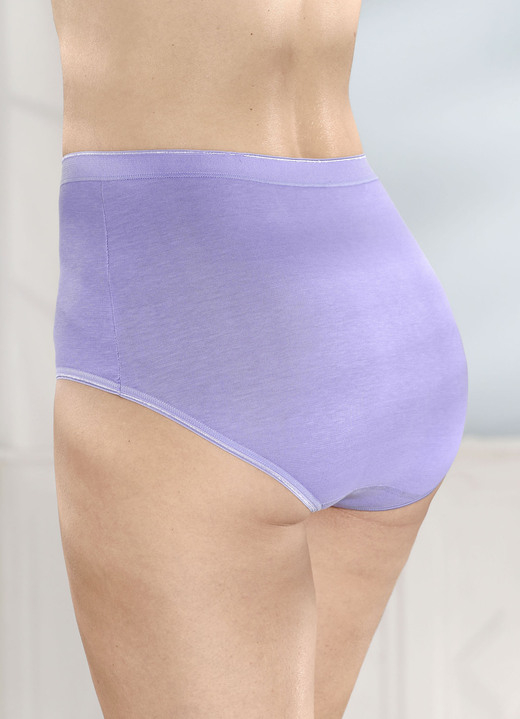 Slips - Fünferpack Slips mit elastischen Abschlüssen Ansicht 2 Slips - Fünferpack Slips mit elastischen Abschlüssen, in Größe 040 bis 058, in Farbe 3X FLIEDER, 2X WEISS Ansicht 2