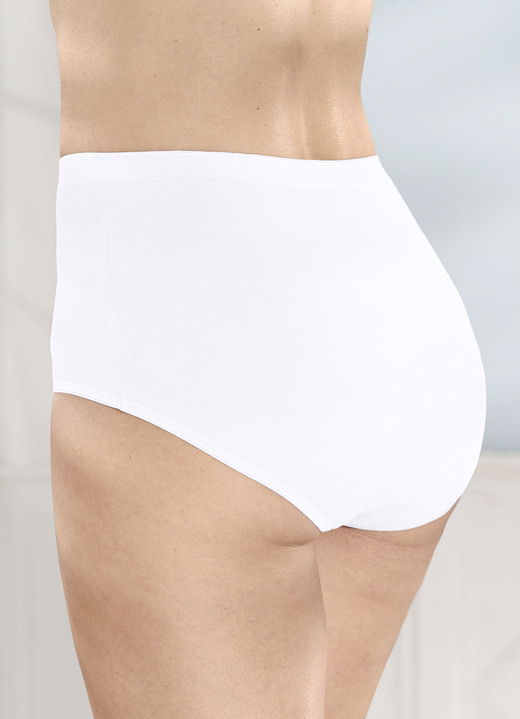 Slips - Fünferpack Slips mit elastischen Abschlüssen Ansicht 4 Slips - Fünferpack Slips mit elastischen Abschlüssen, in Größe 040 bis 058, in Farbe 3X FLIEDER, 2X WEISS Ansicht 4