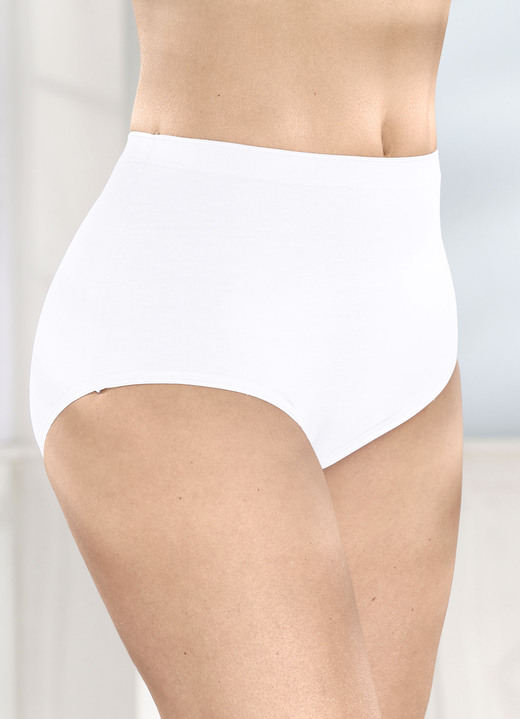 Slips - Fünferpack Slips mit elastischen Abschlüssen Ansicht 3 Slips - Fünferpack Slips mit elastischen Abschlüssen, in Größe 040 bis 058, in Farbe 3X FLIEDER, 2X WEISS Ansicht 3