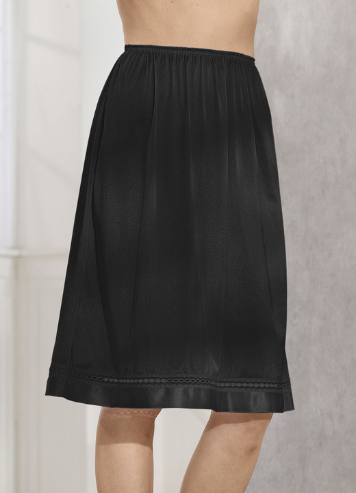 Unterkleider & Unterröcke - Halbrock mit Spitzenband, in Größe 036 bis 056, in Farbe WEISS Ansicht 2