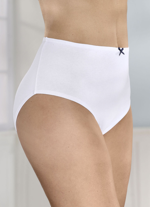 Slips - Fünferpack Slips mit Gummizug im Bund Ansicht 3 Slips - Fünferpack Slips mit Gummizug im Bund, in Größe 038 bis 056, in Farbe 3X MARINE, 2X WEISS Ansicht 3