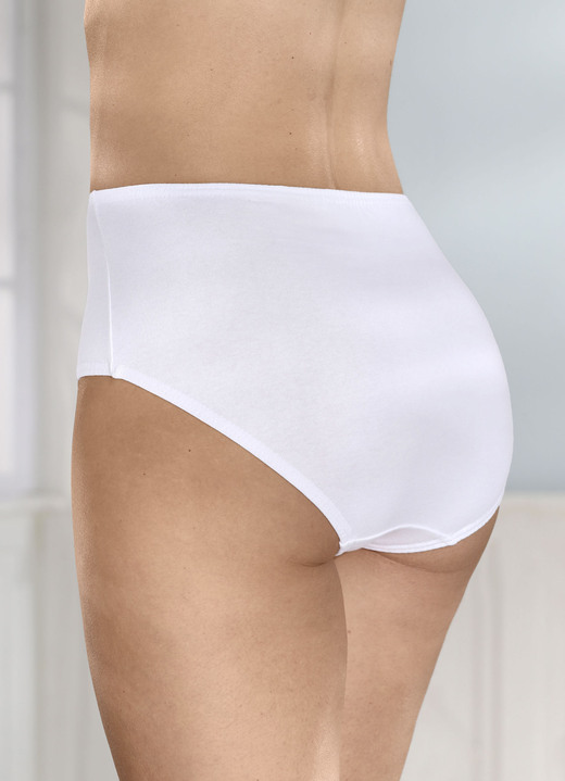 Slips - Fünferpack Slips mit Gummizug im Bund Ansicht 4 Slips - Fünferpack Slips mit Gummizug im Bund, in Größe 038 bis 056, in Farbe 3X MARINE, 2X WEISS Ansicht 4