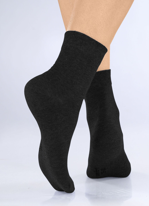 Strümpfe & Strumpfhosen - Fünferpack Socken mit extraweichem Komfortbund, in Größe 1 (Schuhgr. 35-38) bis 3 (Schuhgr. 43-46), in Farbe 3X JEANSBLAU MELIERT, 2X MARINE Ansicht 4