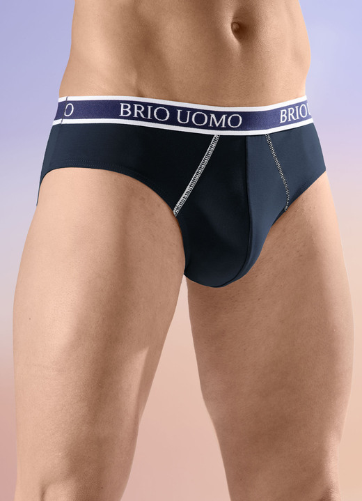 Slips & Unterhosen - Viererpack Slips mit Elastikbund, in Größe 004 bis 010, in Farbe 2X GRAUBLAU, 2X NAVY Ansicht 2