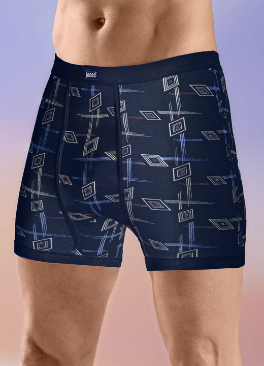 Slips & Unterhosen - Viererpack Unterhosen mit Alloverdessin, in Größe 005 bis 014, in Farbe 2X WEISS-BUNT, 2X MARINE-BUNT Ansicht 2