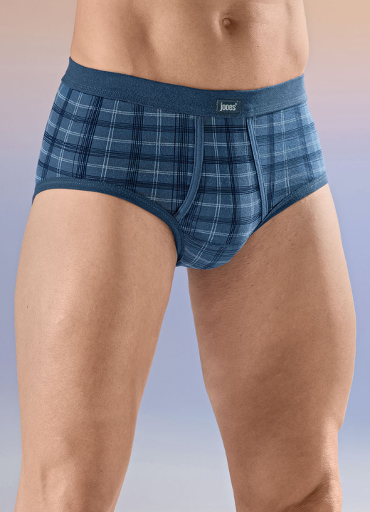 Slips & Unterhosen - Viererpack Slips mit Karodessin, in Größe 005 bis 014, in Farbe 2X MARINE-SMARAGD, 2X SMARAGD-MARINE Ansicht 2