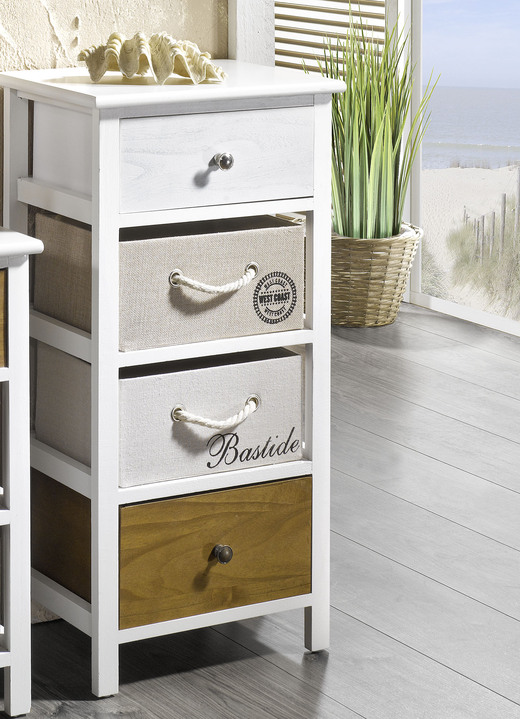 Möbel - Handgefertigte Kommode, in Farbe WEISS-BRAUN, in Ausführung Kommode mit 3 Schubladen Ansicht 2