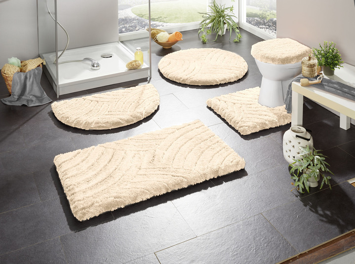 Badgarnituren - Barfußweiche Magicsoft Badgarnitur , in Größe 100 (Vorleger halbrund, 50/ 80 cm) bis 112 (WC-Deckelbezug, 47/ 50 cm), in Farbe TERRA Ansicht 6