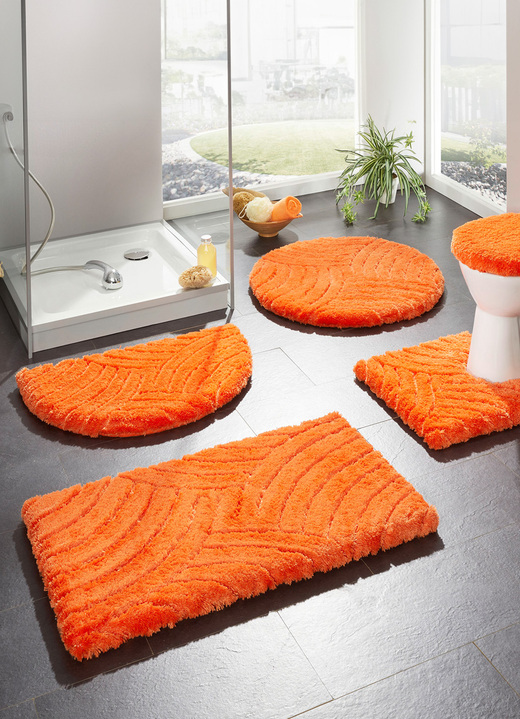 Badgarnituren - Barfußweiche Magicsoft Badgarnitur , in Größe 100 (Vorleger halbrund, 50/ 80 cm) bis 112 (WC-Deckelbezug, 47/ 50 cm), in Farbe TERRA Ansicht 3