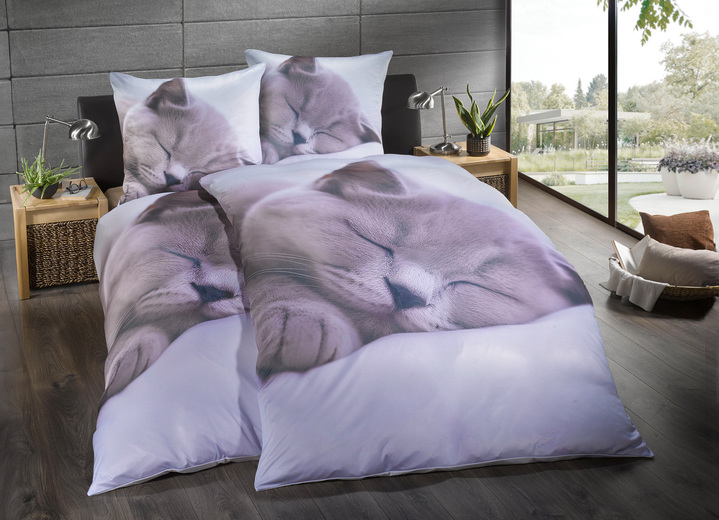 Bettwäschegarnituren - Microfaser-Interlock Bettwäsche-Garnitur, in Größe 112 (80/80 cm + 135/200 cm) bis 115 (80/80 cm + 155/220 cm), in Farbe MULTICOLOR Ansicht 2