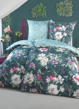 Bettwäschegarnituren - Bettwäsche-Garnitur, in Größe 111 (40/80 cm + 135/200 cm) bis 115 (80/80 cm + 155/220 cm), in Farbe GRÜN