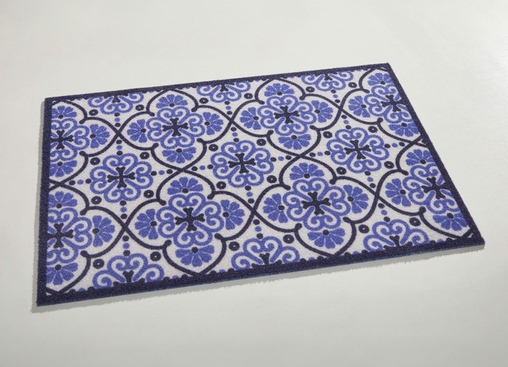 Fußmatten - Fußmatte mit rutschhemmender Latex-Rückseite, in Größe 101 (40x 60 cm) bis 103 (45x145 cm), in Farbe BLAU Ansicht 2