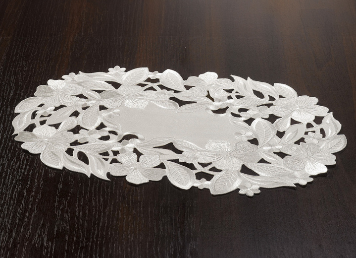 Dekokissen & Hüllen - Bestickte Tisch- und Raumdekoration, in Größe 100 (Deckchen oval, 30/ 45 cm) bis 404 (Kissenbezug, 40/ 40 cm), in Farbe CHAMPAGNER Ansicht 2