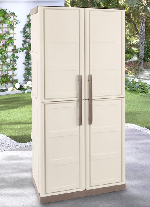 Gartenmöbel - Stabile Gartenschränke, in Farbe BEIGE, in Ausführung Gross mit Einlegeböden Ansicht 1