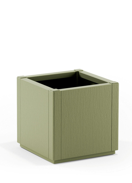 Blumentöpfe & Pflanzgefäße - Pflanzkasten aus recyceltem Polypropylen, in Farbe GRÜN, in Ausführung Ohne Spalier, schmal Ansicht 1