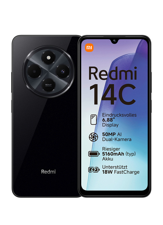 Mobil-Telefone - Xiaomi Smartphone Redmi 14C, in Farbe SCHWARZ Ansicht 2