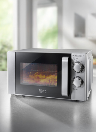Küchengeräte - CASO Leistungsstarke Mikrowelle mit Grill, in Farbe SCHWARZ-SILBER – Farbe SCHWARZ-SILBER – Ansicht 