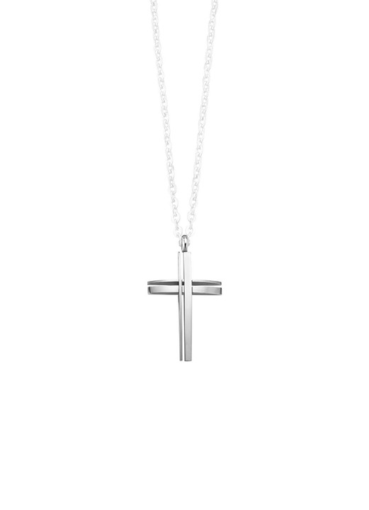 Herren-Modeschmuck - Durchbrochener Kreuz-Anhänger aus Edelstahl, in Farbe  Ansicht 2