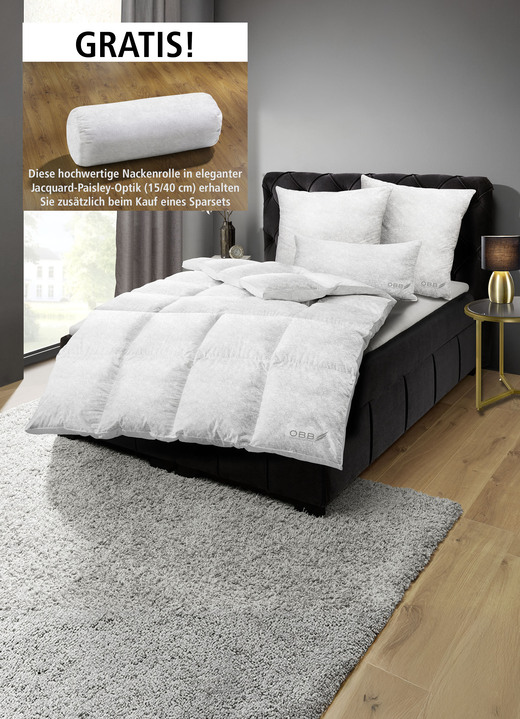 Bettwaren - Daunen-Bettwarenprogramm in eleganter Jacquard-Paisley-Optik Ansicht 1 Bettwaren - Daunen-Bettwarenprogramm in eleganter Jacquard-Paisley-Optik, in Größe 103 (Decke, 135/200 cm) bis 403 (4-teiliges Sparset), in Farbe WEISS, in Ausführung Kissen Ansicht 1