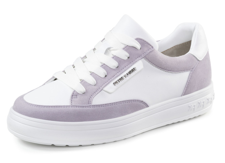 Slipper & Schnürschuhe - Peter Kaiser Schnür-Sneaker aus Nappa- und Veloursleder, in Größe 3 1/2 bis 8, in Farbe WEISS-BEIGE Ansicht 4