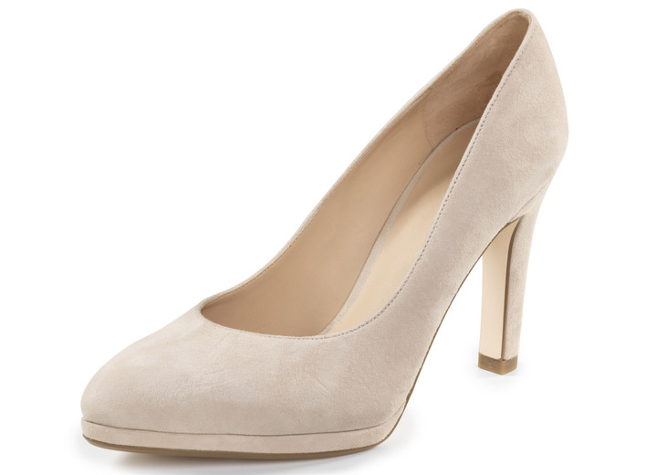 Sandaletten & Pantoletten - Peter Kaiser Pumps aus Velours- oder Nappaleder, in Größe 4 bis 8, in Farbe BEIGE Ansicht 1