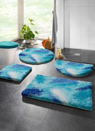 Badgarnituren - Badgarnitur in Supersoft-Qualität von Grund, in Größe 100 (Vorleger halbrund, 50/ 80 cm) bis 112 (WC-Deckelbezug, 47/ 50 cm), in Farbe BLAU – Farbe BLAU – Ansicht 