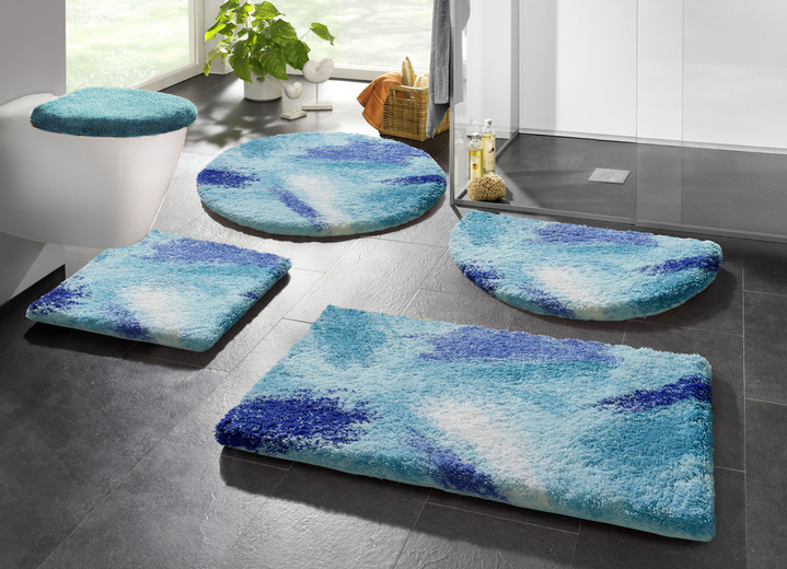 Badgarnituren - Badgarnitur in Supersoft-Qualität von Grund, in Größe 100 (Vorleger halbrund, 50/ 80 cm) bis 112 (WC-Deckelbezug, 47/ 50 cm), in Farbe BLAU Ansicht 2