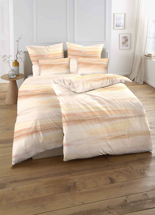 Bettwäschegarnituren - Beidseitig bedruckte Bettwäsche-Garnitur, in Größe 111 (40/80 cm + 135/200 cm) bis 115 (80/80 cm + 155/220 cm), in Farbe GELB