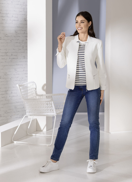 Blazer - Kurzblazer mit Reißverschlusstaschen, in Größe 034 bis 052, in Farbe NATURWEISS Ansicht 3