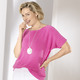 Kurzarm - Pulli mit edlen Glitzerakzenten – Farbe PINK – Ansicht 2 Kurzarm - Pulli mit edlen Glitzerakzenten, in Größe L(44/46) bis XS(32/34), in Farbe PINK – Farbe PINK – Ansicht 2