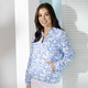 Langarm - Blusenjacke mit gesmokten Abschlüssen – Farbe BLAU-ECRU-ROYALBLAU – Ansicht 4 Langarm - Blusenjacke mit gesmokten Abschlüssen, in Größe 036 bis 052, in Farbe BLAU-ECRU-ROYALBLAU – Farbe BLAU-ECRU-ROYALBLAU – Ansicht 4