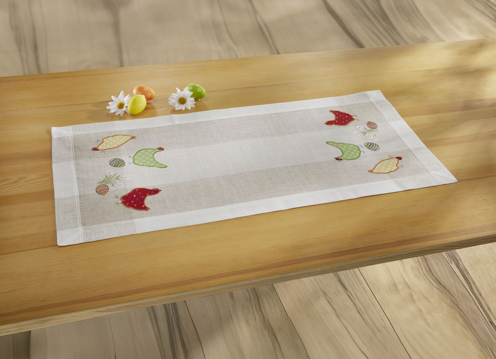 Heimtextilien - Tisch- und Raumdekoration mit aufwendigen Applikationen, in Größe 102 (Läufer, 40/ 85 cm) bis 404 (Kissenbezug, 40/ 40 cm), in Farbe SEKT-BUNT Ansicht 3