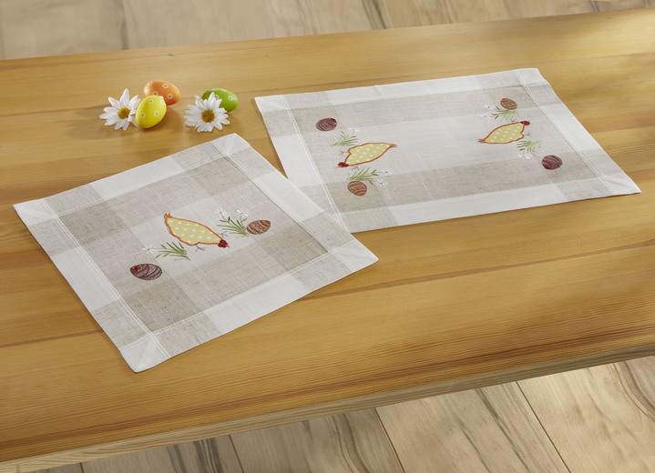 Heimtextilien - Tisch- und Raumdekoration mit aufwendigen Applikationen, in Größe 102 (Läufer, 40/ 85 cm) bis 404 (Kissenbezug, 40/ 40 cm), in Farbe SEKT-BUNT Ansicht 4