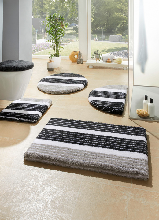 Badgarnituren - Badgarnitur in barfußweicher Qualität, in Größe 100 (Vorleger halbrund, 50/ 80 cm) bis 112 (WC-Deckelbezug, 47/ 50 cm), in Farbe ROT Ansicht 3