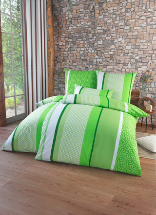 Bettwäschegarnituren - Beidseitig bedruckte Bettwäsche-Garnitur in Renforcé- Qualität, in Größe 111 (40/80 cm + 135/200 cm) bis 412 (Spar-Set 4-teilig), in Farbe BRAUN