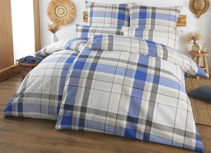 Bettwäschegarnituren - Seersucker Bettwäsche-Garnitur von Florella, in Größe 111 (40/80 cm + 135/200 cm) bis 115 (80/80 cm + 155/220 cm), in Farbe TERRA-GELB Ansicht 2