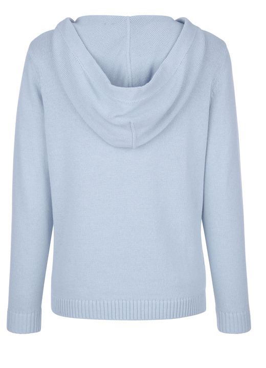 Langarm - Kapuzenpullover aus reiner Baumwolle Ansicht 4 Langarm - Kapuzenpullover aus reiner Baumwolle, in Größe 038 bis 052, in Farbe HELLBLAU Ansicht 4