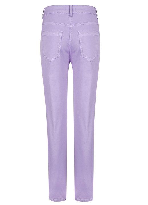 Hosen - Hose mit floraler Stickerei, in Größe 019 bis 046, in Farbe FLIEDER Ansicht 2