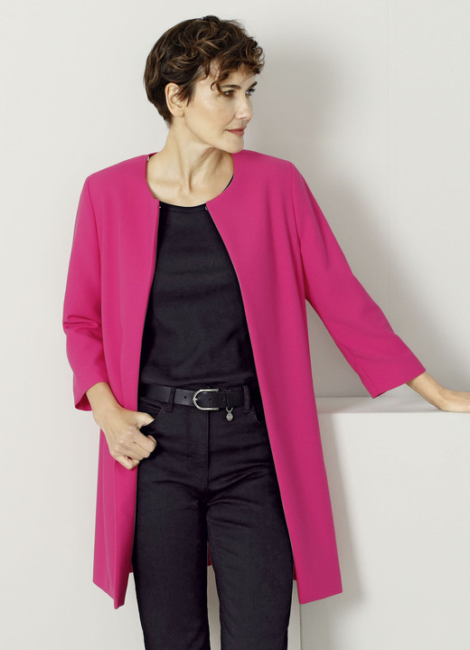 Blazer - Longblazer mit Taschen Ansicht 2 Blazer - Longblazer mit Taschen, in Größe 020 bis 052, in Farbe PINK Ansicht 2
