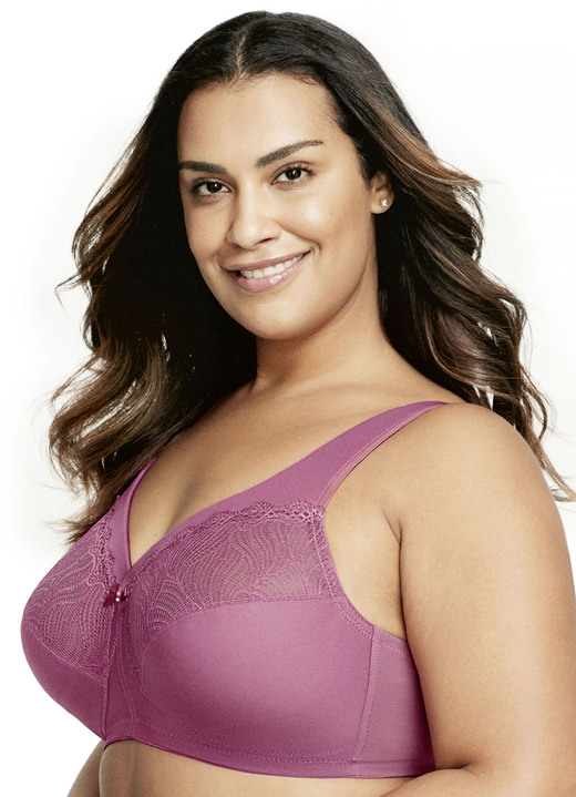 Damenwäsche - Glamorise Stütz-BH mit Spitze Ansicht 2 Damenwäsche - Glamorise Stütz-BH mit Spitze, in Größe 080 bis 120, in Cup C, in Farbe AZALEE Ansicht 2
